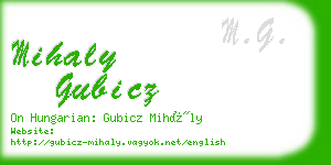 mihaly gubicz business card